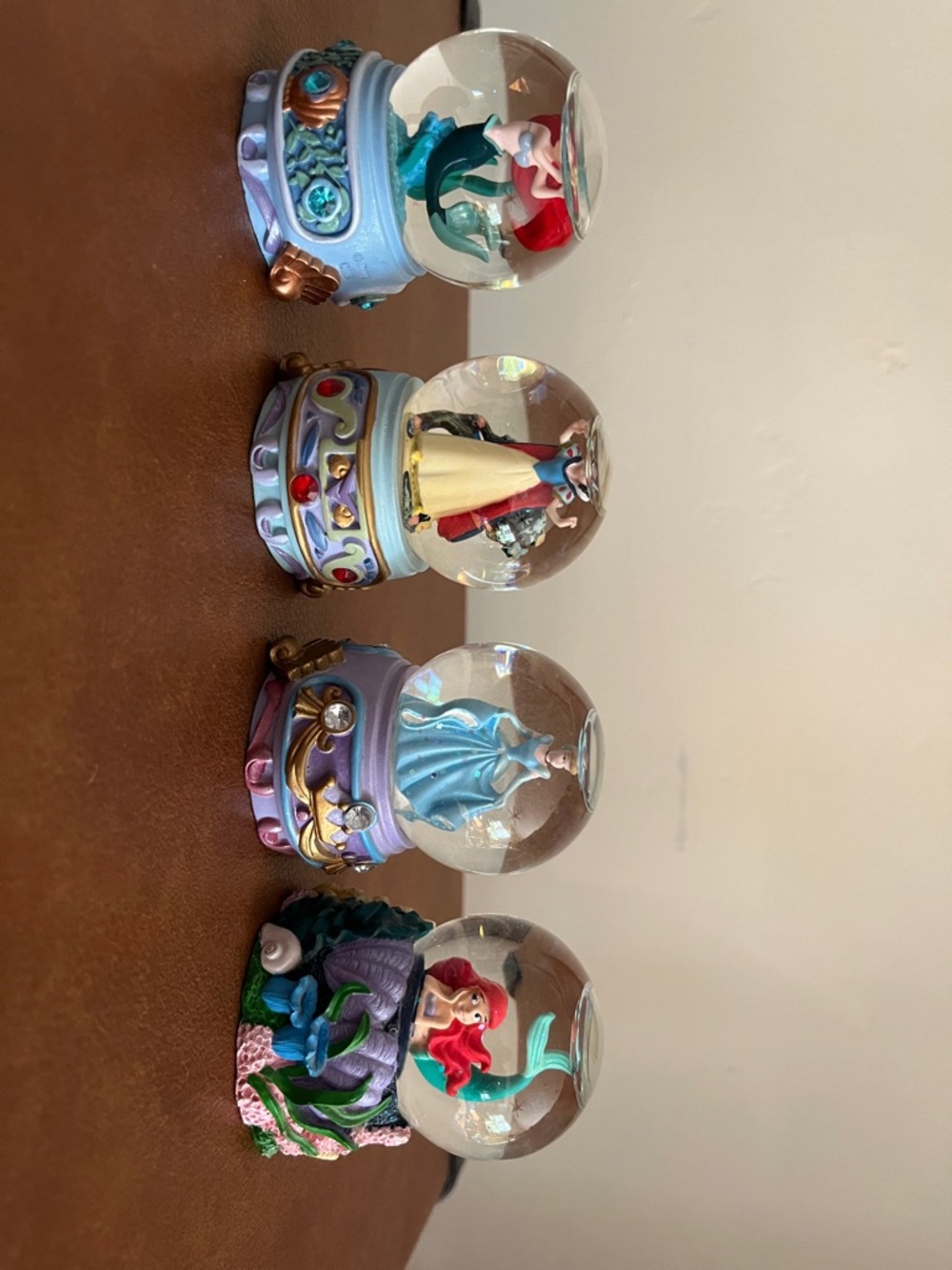 Disney Princess Character Snow Globe Collection - Blue and Red Accents